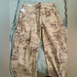 We The Free Good Luck Wild West Printed Barrel Jeans